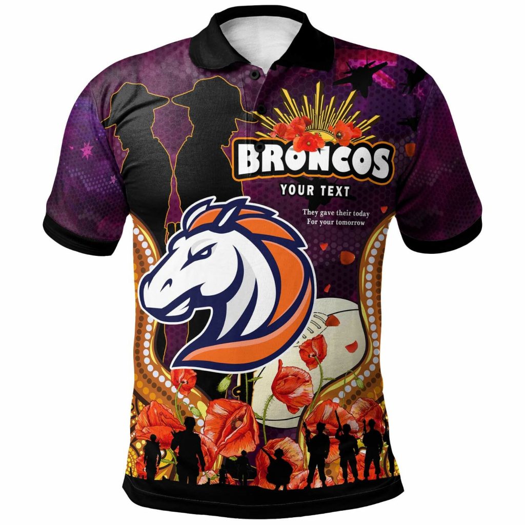 Broncos Rugby Polo Shirt Custom Penrith Panthers Aboriginal Pattern