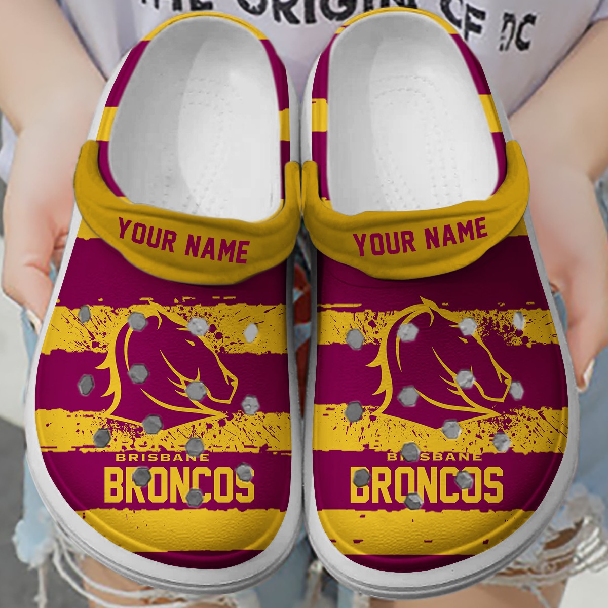 Custom Brisbane Broncos Crocs v2 - YourGearsNow