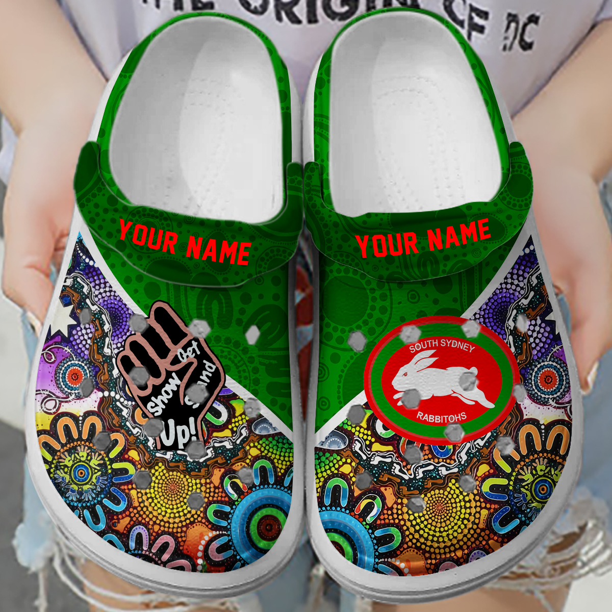 Custom South Sydney Rabbitohs Crocs v3 - YourGearsNow