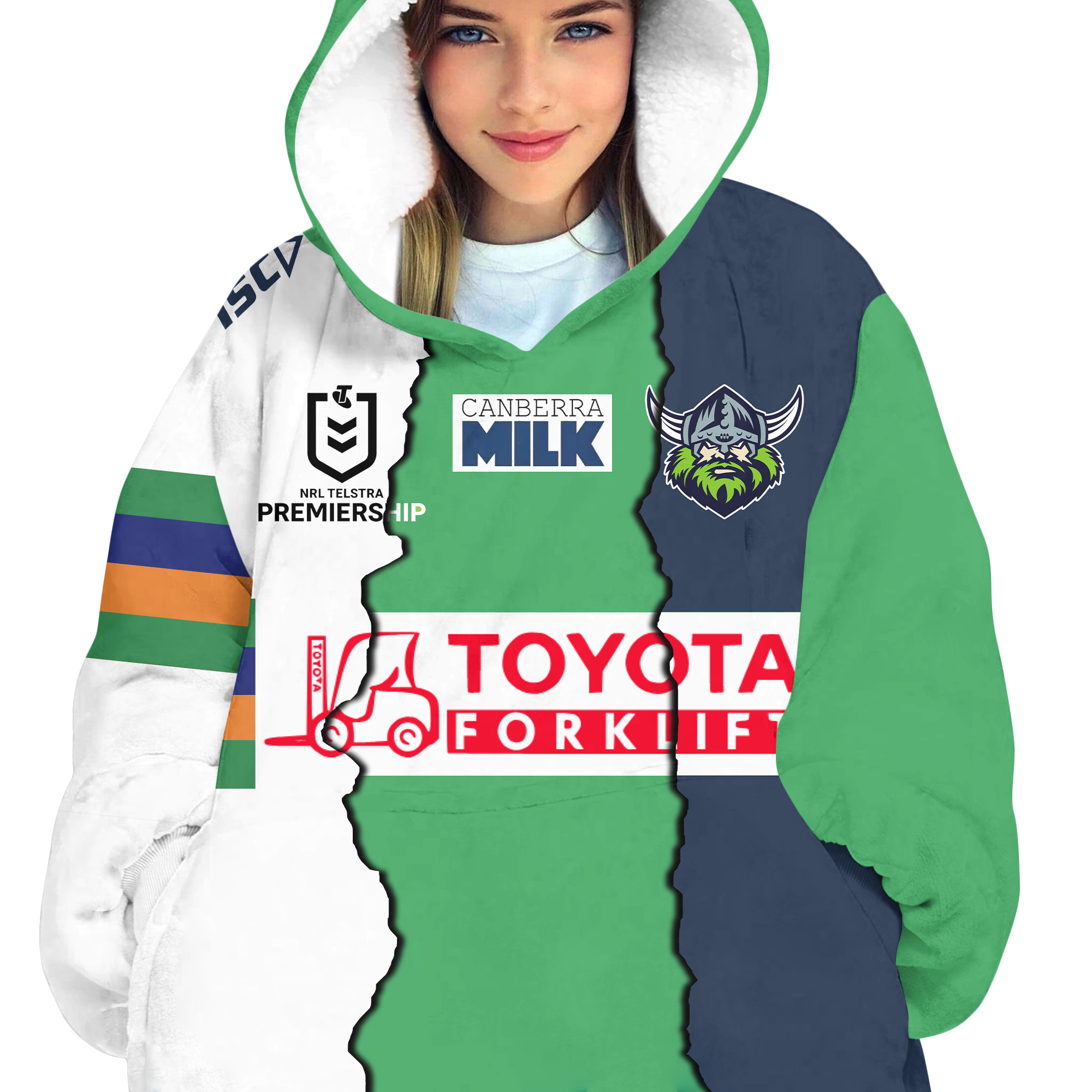 Canberra Raiders AOP NRL Custom Number And Name 3D Hoodie Zip Hoodie T Shirt  Gift For Fans - Banantees