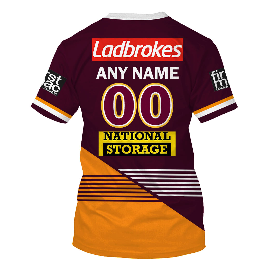 NRL Brisbane Broncos Custom Name Number 2021 Away Jersey Pullover Hoodie