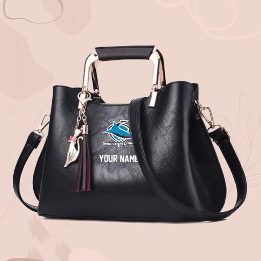 NRL - True fans of Cronulla-Sutherland Sharks's Hand Bag:nrl,hand bag, leather hanbag, nrl jersey