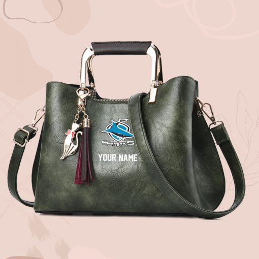 NRL - True fans of Cronulla-Sutherland Sharks's Hand Bag:nrl,hand bag, leather hanbag, nrl jersey