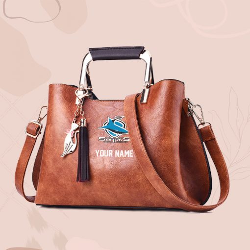 NRL - True fans of Cronulla-Sutherland Sharks's Hand Bag:nrl,hand bag, leather hanbag, nrl jersey