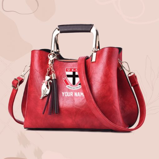 AFL - True fans of St Kilda Football Club's Hand Bag:afl,hand bag, leather hanbag, afl jersey