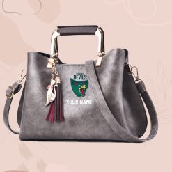 AFL - True fans of Tasmania Devils's Hand Bag:afl,hand bag, leather hanbag, afl jersey