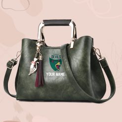 AFL - True fans of Tasmania Devils's Hand Bag:afl,hand bag, leather hanbag, afl jersey