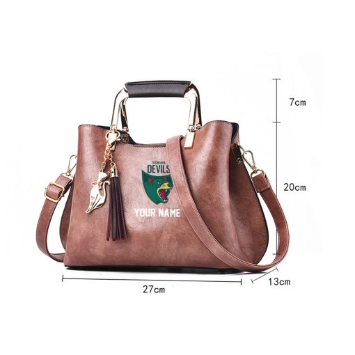 AFL - True fans of Tasmania Devils's Hand Bag:afl,hand bag, leather hanbag, afl jersey