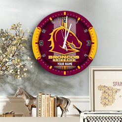 NRL - True fans of Brisbane Broncos's Wooden Clock:nrl