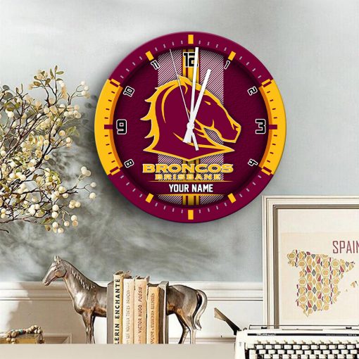 NRL - True fans of Brisbane Broncos's Wooden Clock:nrl