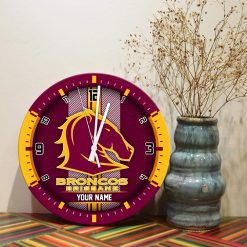 NRL - True fans of Brisbane Broncos's Wooden Clock:nrl