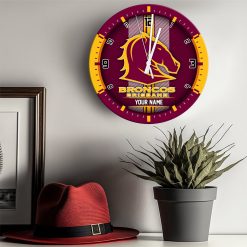 NRL - True fans of Brisbane Broncos's Wooden Clock:nrl