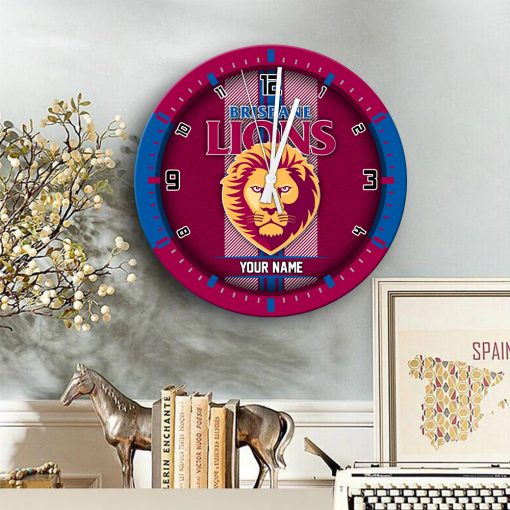 AFL - True fans of Brisbane Lions Football Club's Wooden Clock:afl