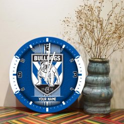 AFL - True fans of Canterbury-Bankstown Bulldogs's Wooden Clock:afl