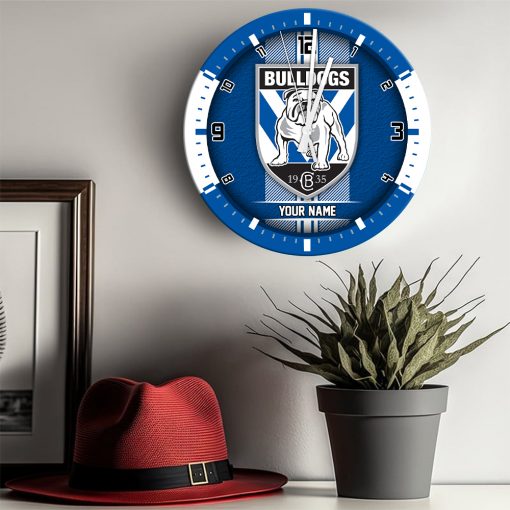 AFL - True fans of Canterbury-Bankstown Bulldogs's Wooden Clock:afl