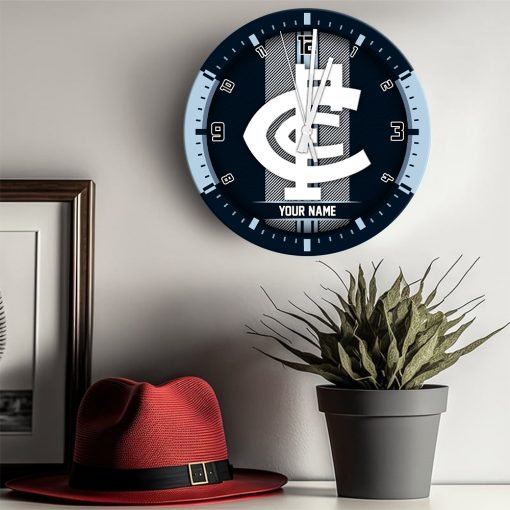 AFL - True fans of Carlton Football Club's Wooden Clock:afl