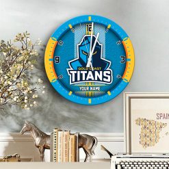 AFL - True fans of Gold Coast Titans's Wooden Clock:afl