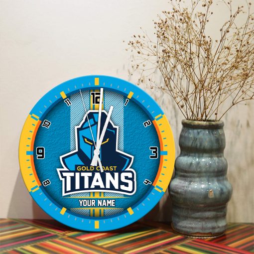 AFL - True fans of Gold Coast Titans's Wooden Clock:afl