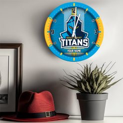 AFL - True fans of Gold Coast Titans's Wooden Clock:afl