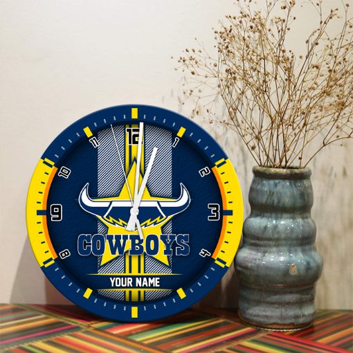 AFL - True fans of North Queensland Cowboys's Wooden Clock:afl