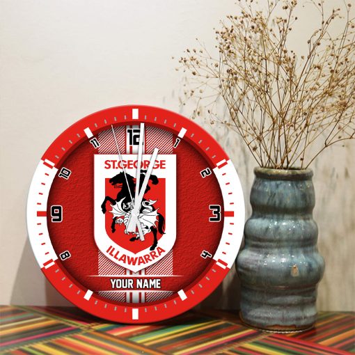 AFL - True fans of St. George Illawarra Dragons's Wooden Clock:afl