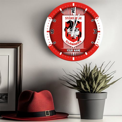 AFL - True fans of St. George Illawarra Dragons's Wooden Clock:afl