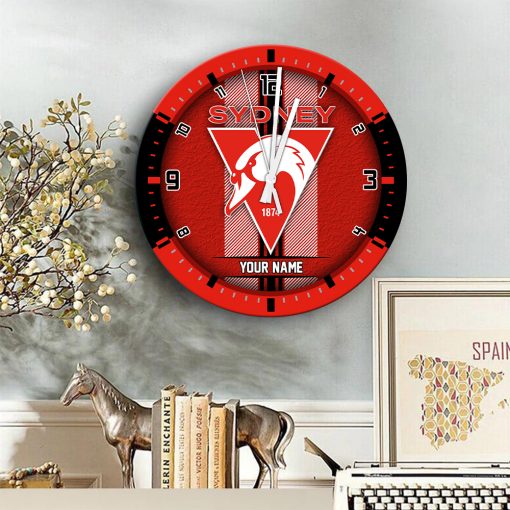 AFL - True fans of Sydney Swans Football Club's Wooden Clock:afl