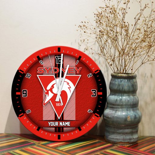 AFL - True fans of Sydney Swans Football Club's Wooden Clock:afl