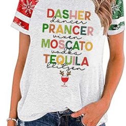 Christmas Shirt for Women Raglan Sleeve Graphic Xmas Festival Shirts Casual Tee Gift Suit for daily life, Fabric: 95% polyester and 5% spandex, Regular fit, Stitch Color: automatically matched based on patterns